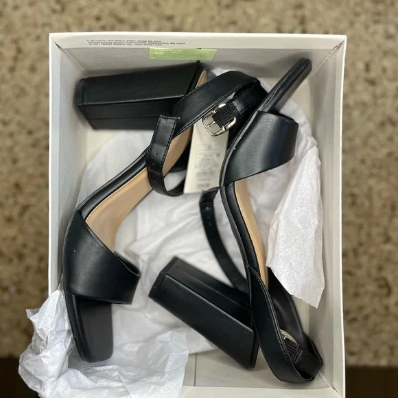 NWT A New Day Haley Ankle Strap Single Band Flare Heels with Memory Foam Insole - Picture 2 of 3